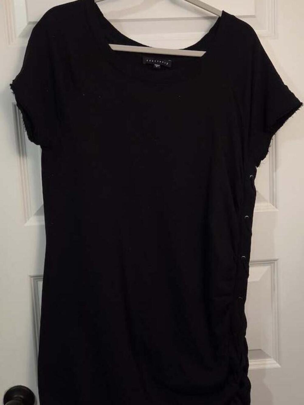 3 For $15 🙌 Sanctuary Black Side Lace-Up Short Sleeve Tunic Dress Size L